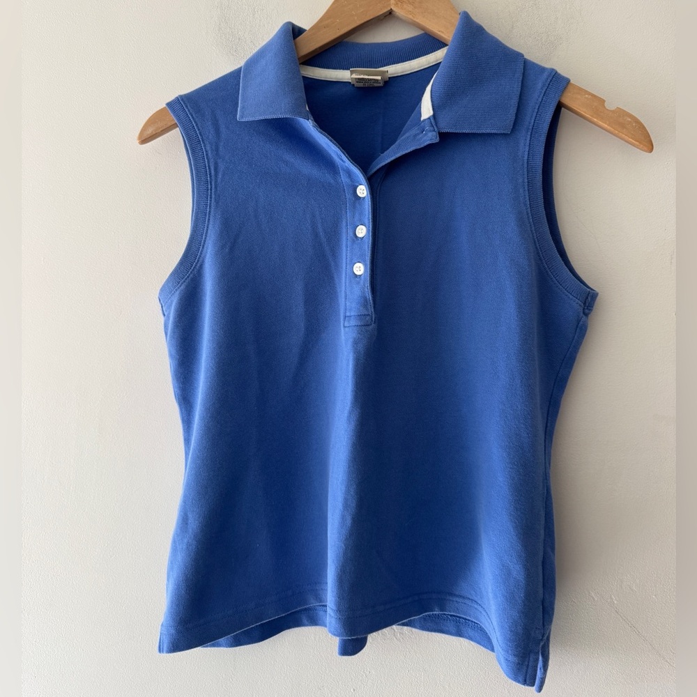 L.L. Bean Blue Sleeveless Polo